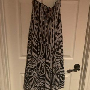 Black and White Strapless Dress